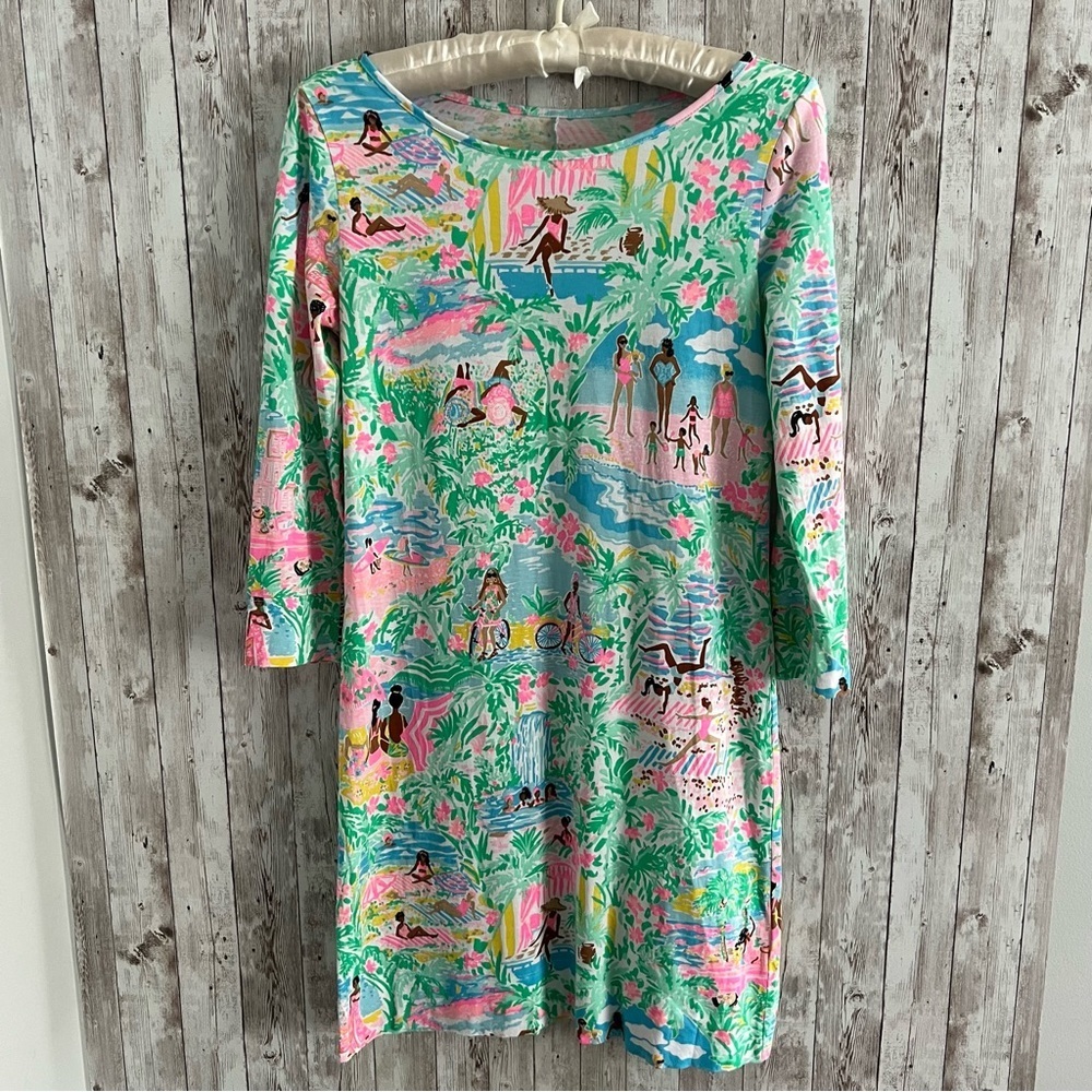 Lilly Pulitzer Marlowe Lets Get Together Colorful Tropical Print Mini Dress XS